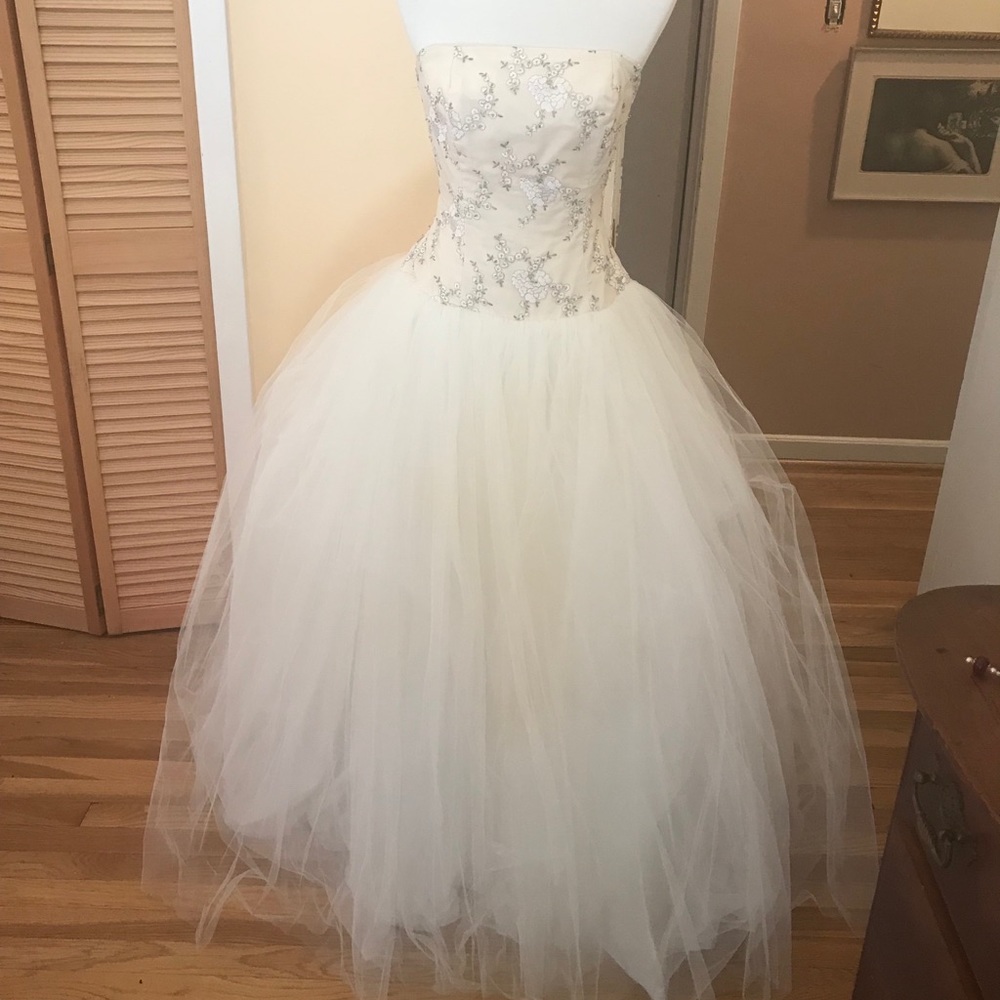Nancy Issler Silk Tulle Beaded Wedding Gown